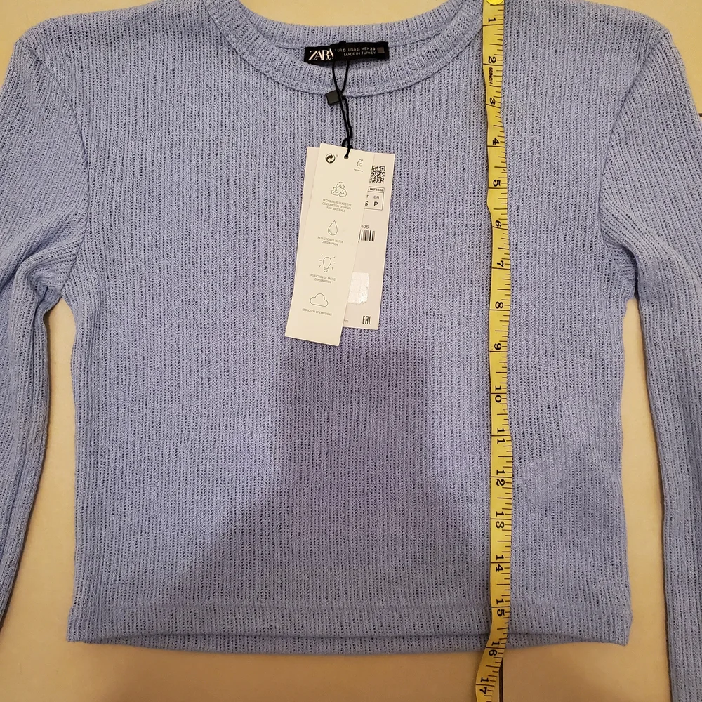 NWT Zara Lavender Long Sleeve Crop Top - Picture 9 of 10